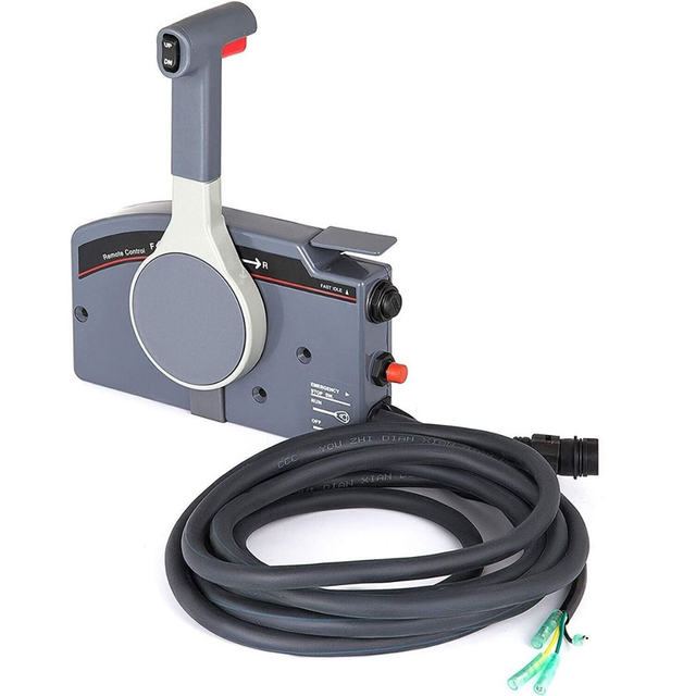 Outboard Remote Control Box Side Mount Push Open Boat Throttle Control for Yamaha With 10 Pin Cable 16.7Ft OEM 703-48205-16