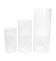 Vente en gros de présentoirs sur pied cylindriques en acrylique, modernes et simples, ensemble de présentoirs ronds pour gâteau pour mariage