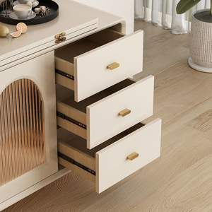 Cream Colored Sideboard And <b>Dining</b> <b>Table</b> Combination Rectangle <b>Foldable</b> Modern Minimalist Storage For <b>Dining</b> Room - Product Image 5