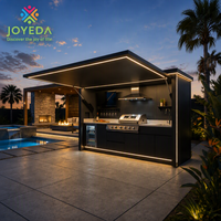 Nouvelle Collection JOYEDA SUS304 Ensemble Complet de Cuisine Extérieure avec Toit Hydraulique et Éclairage LED pour Fêtes dans la Cour, Villas et Espaces Extérieurs