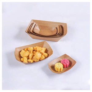 Plateau de service jetable en papier kraft personnalisé pour restaurant, 10oz, 13oz, 23oz, pour frites, chips, hot-dogs, snacks, <span class=keywords><strong>boulangerie</strong></span>, restauration rapide - Product Image 1
