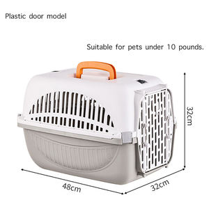 Plastik havayolu nakliye onaylı köpek taşıma kollu kutu Pet kafesleri çanta taşıyıcı ve <span class=keywords><strong>Metal</strong></span> kapı ile seyahat evleri kafesleri - Product Image 3