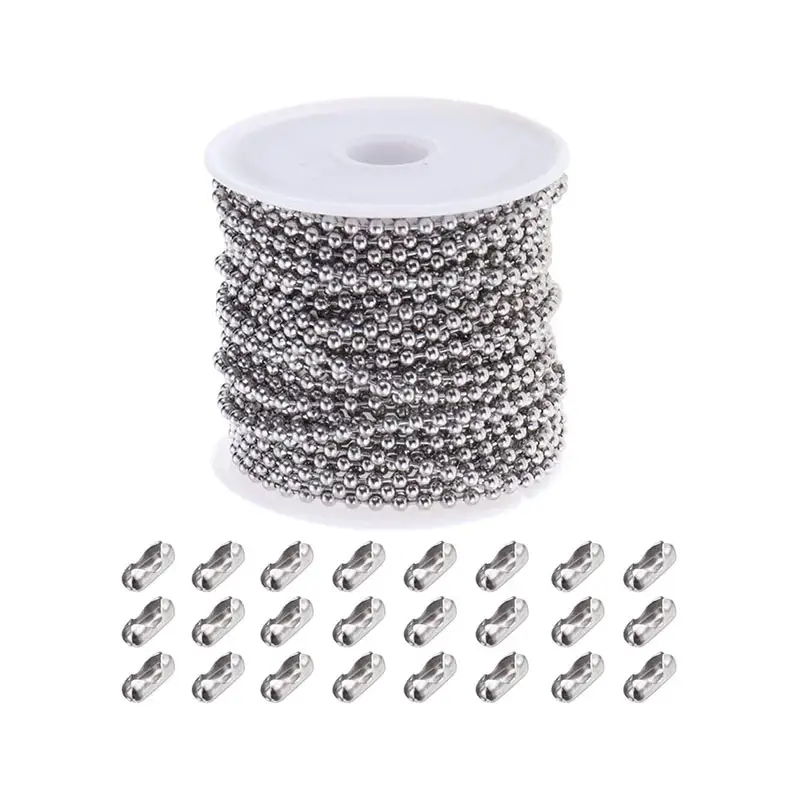 Chaîne à billes perlée décorative de 4.5mm pour rideaux en acier inoxydable, stores roulants de 4.5Mm, chaîne de poids en métal, stores à billes