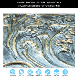 Carreaux de <span class=keywords><strong>plafond</strong></span> carrés artistiques en PVC Montage suspendu étanche pour hôtel et salon de coiffure Utilisation PL62 Or bleuâtre - Product Image 3