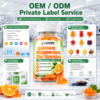 Fabrication sur mesure de compléments alimentaires en gommes de calcium, magnésium et zinc pour le soutien osseux et immunitaire, marque privée OEM ODM