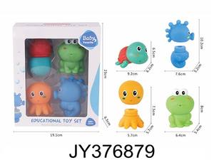 4 pièces OEM/ODM Jouets à presser en caoutchouc en forme d'animaux mignons, flottants pour la <span class=keywords><strong>baignoire</strong></span>, pour bébés et tout-petits, vente en gros d'usine, poupées amusantes - Product Image 4