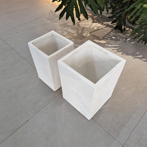 <span class=keywords><strong>Vente</strong></span> directe usine – Grand pot à fleurs en céramique 40L blanc <span class=keywords><strong>carré</strong></span> léger, écologique, durable, biodégradable avec drainage au sol - Product Image 5