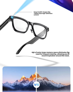 AI Smart <b>Glasses</b> With <b>Camera</b> Single Lens Plastic Titanium Frame Black Sunglasses Wearable Tech M08E - Product Image 3