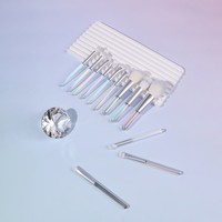 12pcs Coloré Néon Cosmétique Brosse Ensemble Mini Brosse Voyage Portable Beauté Outils En Gros