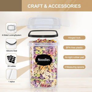 Ensemble de récipients de stockage d'aliments secs en PP 14 pièces Organisateur de boîtes à céréales en plastique d'injection pour la cuisine Nouveau titre - Product Image 5