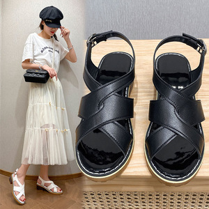 Summer New Arrival Thick Heel Roman <b>Sandals</b> Plus Size Women's Open Toe Elegant Fashion Mid-heel <b>Sandals</b> 43 - Product Image 2