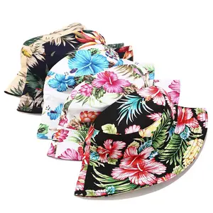 โรงงานขายส่ง Unisex ดอกไม้หมวกหมวก Reversible หมวกที่กำหนดเองพิมพ์ Tropical สำหรับ Holiday Beach