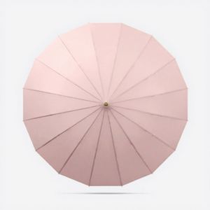 Paraguas Recto Moderno de Plástico con 16 Varillas, Mango en Forma de J, Color Rosa, Precio Económico, Venta Directa de Fábrica - Product Image 1