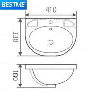 Lavabo en céramique monotrou moderne Lavabo à la main Plateau à savon sanitaire Petit lavabo suspendu pour salle de bain suspendue au mur Lavabos pour hôtels à un prix