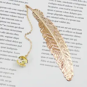 Custom feather design book marks metal bookmark souvenir