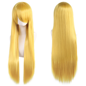 Perruque de cosplay polyvalente 80 cm, <span class=keywords><strong>cheveux</strong></span> synthétiques colorés résistants à la chaleur, fabriqués à la machine, longs et raides, pour costumes de demoiselle d'honneur ; unisexe - Product Image 5