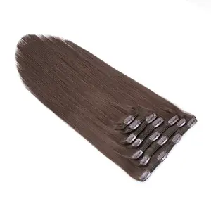 New Design 100% remy hair virgin raw pu natural long straight invisible seamless clip in hair extension