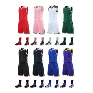 Wholesale Mesh Blank Sublimated Stitch Basketball Wear Customized Team Name Quick Dry Student Basketball Jersey Uniform