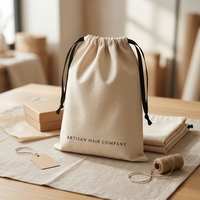 Sac cadeau en coton naturel avec logo personnalisé, pochette d'emballage imprimée pour Abaya, chaussures, shopping