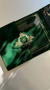 Lời Mời đám cưới bó sang trọng nhung đen phong bì và thanh lịch Acrylic lời mời trifold tập sách lời mời tiếp nhận - Product Image 6