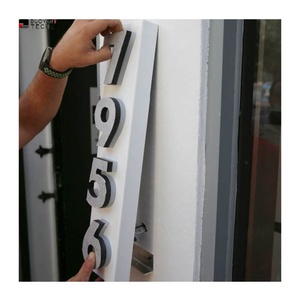 LED Backlit Modern <b>Lighted</b> House Address Numbers 304 316 Stainless Steel Outdoor LED Metal Wall House Numbers <b>Letters</b> Sign - Product Image 2