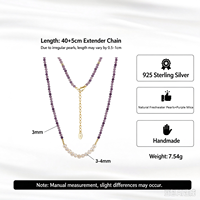 Collier ras du cou en argent sterling 925 avec perles violettes, perle d'eau douce, plaqué or, rétro, réglable, bijoux pour femmes