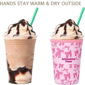 Funda de Cuero para Tazas de Café, Té con Leche y Botellas de Bebidas, Resistente a Caídas y Congelación, con Diseño de Lazo, Estilo Americano - Product Image 2