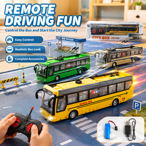 Juguete de Autobús Escolar a Control Remoto, Escala 1:32, 4 Canales, con Luces LED, Simulación de Autobús, Juguete para Niños, Juego en Interiores - Product Image 2