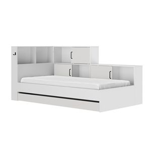 Bedroom Wooden Storage <strong>Day</strong> <strong>Bed</strong> <strong>with</strong> Trundle Guest <strong>Bed</strong> and Bookshelf for Teen or Kids - Product Image 2