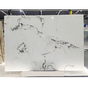 Natürliche weiße Marmor-Wand platte, Boden fliese, Polierte graue Adern
