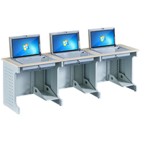 Nouveau bureau d'ordinateur moderne pour école/atelier avec écran LCD rabattable et hôte externe 011