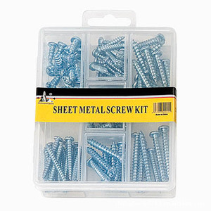 Kit de vis pour tôle, vis autotaraudeuses galvanisées à tête cylindrique pour usage domestique - Product Image 5