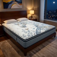 Matelas hybride contemporain durable à mémoire de forme moyenne, avec gel et ressorts ensachés doubles, format King, pour la maison, vente directe usine