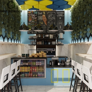 Fast Food Store Display Showcase High-Quality Coffee Shop Food Display Counter Glass Display Cabinet With Light - Product Image 5