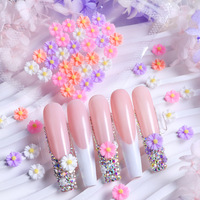 30 pièces en gros de breloques pour nail art en résine, motifs marguerites mélangées et série de fleurs roses colorées, accessoires pour ongles, décoration DIY, strass