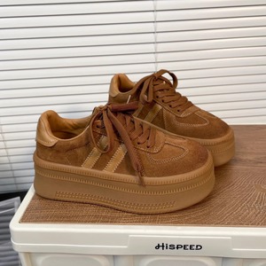 Nouvelles baskets rétro bicolores pour femmes Angola Red Fall Winter, en cuir mat, plateforme, semelle épaisse - Product Image 2