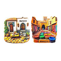 Aimants de réfrigérateur 3D en résine Afrique Maroc, souvenir touristique, artisanat, cadeau, décoration, fabriqué en Chine continentale, forme irrégulière