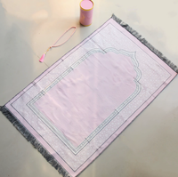 Tapis de prière musulman fait main à motifs floraux, chapelet, élégante boîte cadeau ovale, Janamaz Sajadah, ensemble de cadeaux islamiques doux, tapis de prière, coffret cadeau
