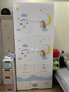 Armoire de chambre à coucher de 199 cm de haut pour enfants, <span class=keywords><strong>commode</strong></span> pour enfants avec tiroirs de rangement, armoire de rangement pour vêtements de bébé, largeur de 88 cm - Product Image 5