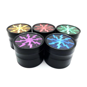 Top vente couvercle de foudre personnalisé en alliage d'aluminium broyeur d'herbes accessoires portables pour fumer en métal - Product Image 1