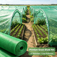Op maat gemaakte 30% 50% 70% 80% schaduwnet van groene HDPE gebreide stof voor bescherming van groenten tegen de zon, hoge kwaliteit, duurzaam