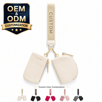 Porte-cartes double pochette personnalisé en nylon, porte-clés, portefeuille, pochette à monnaie à clipser, pochette zippée pour poignet, résistant à l'eau, sac fourre-tout promotionnel portable