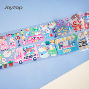 Joytop Vente en gros OEM Logo personnalisé Autocollants en PVC gonflés écologiques mignons de dessins animés avec paillettes, imperméables, pour la classe, le <span class=keywords><strong>scrapbooking</strong></span>, cadeaux pour enfants - Product Image 2