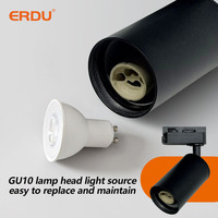Produit phare : Boîtier de rail moderne pour éclairage LED Gu10/MR16, 5W, réglable, pour montage au plafond, cylindrique et rond