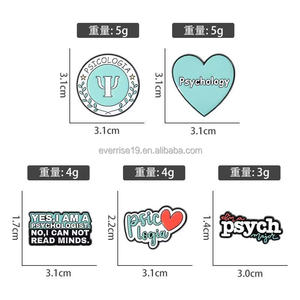 Coeur bleu psychologue symbole broche broche élégant noir Nickel métal broche impression UV pour anniversaire tenues accessoires - Product Image 5