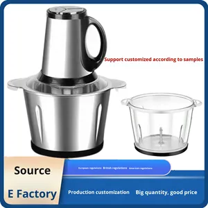 Picadora de Carne Eléctrica de Acero Inoxidable de 110V para la UE, EE. UU. y Reino Unido, Exportación a Oriente Medio y el Sudeste Asiático, 220V, Procesador de Alimentos con Engranaje Ajustable de 1L-3L - Product Image 3