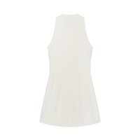 Nouvelle robe mini chic sans manches pour femme, style décontracté et élégant, avec boucle décorative, collection 2026.