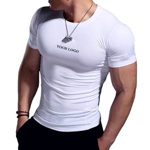 Nouveau T-shirt de sport JKM personnalisé pour homme 2026 – Coupe ajustée, compression, manches courtes, pour la <span class=keywords><strong>course</strong></span> et la gym, motif uni - Product Image 1