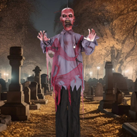 AROMA 67" Figurine Animatronique d'Halloween Effrayante à Suspendre avec Lumières Scintillantes pour Maison Hantée