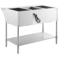 Bain-marie personnalisable Table chauffante vapeur électrique avec présentoir sous étagère en acier inoxydable pour buffet